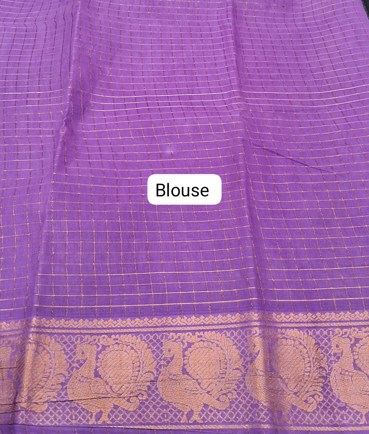 Bottle Green Sungudi Cotton Saree Blouse