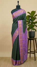 Bottle Green Sungudi Cotton Saree 