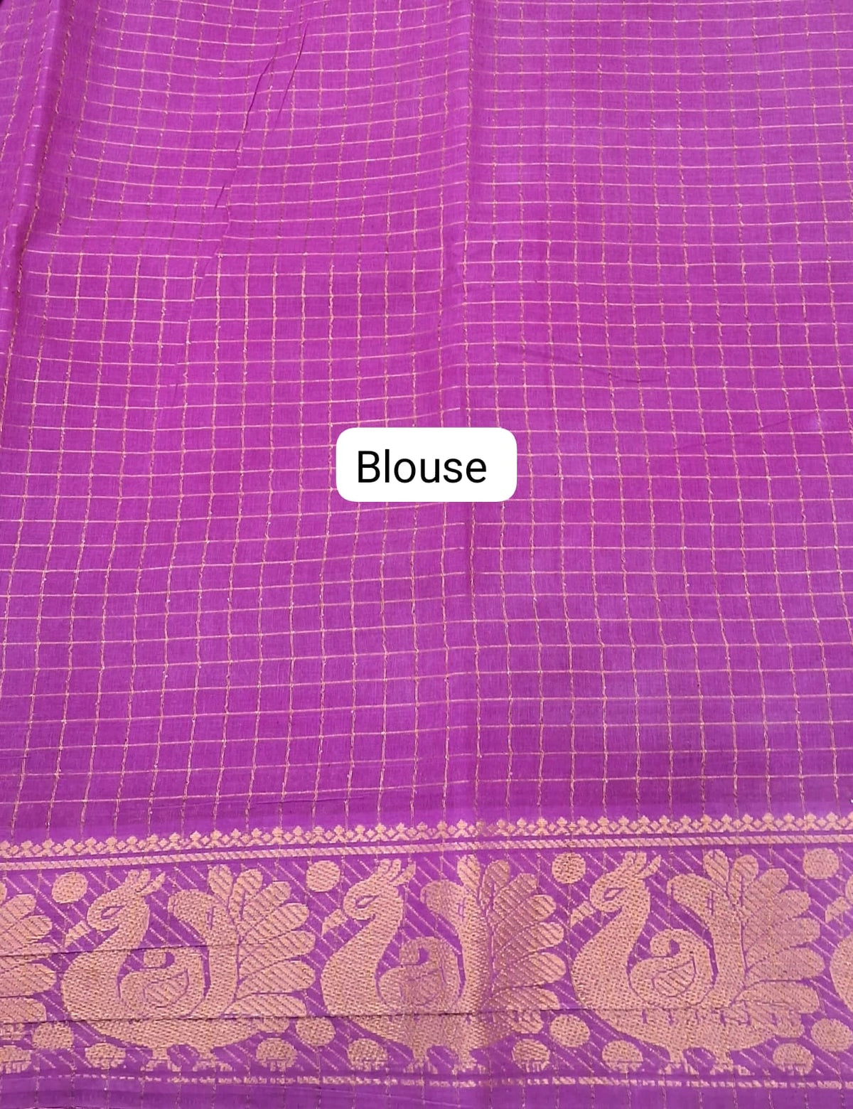 Parrot Green Sungudi Cotton Saree Blouse