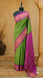 Parrot Green Sungudi Cotton Saree