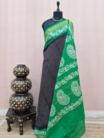 Elegant black Sungudi cotton saree 