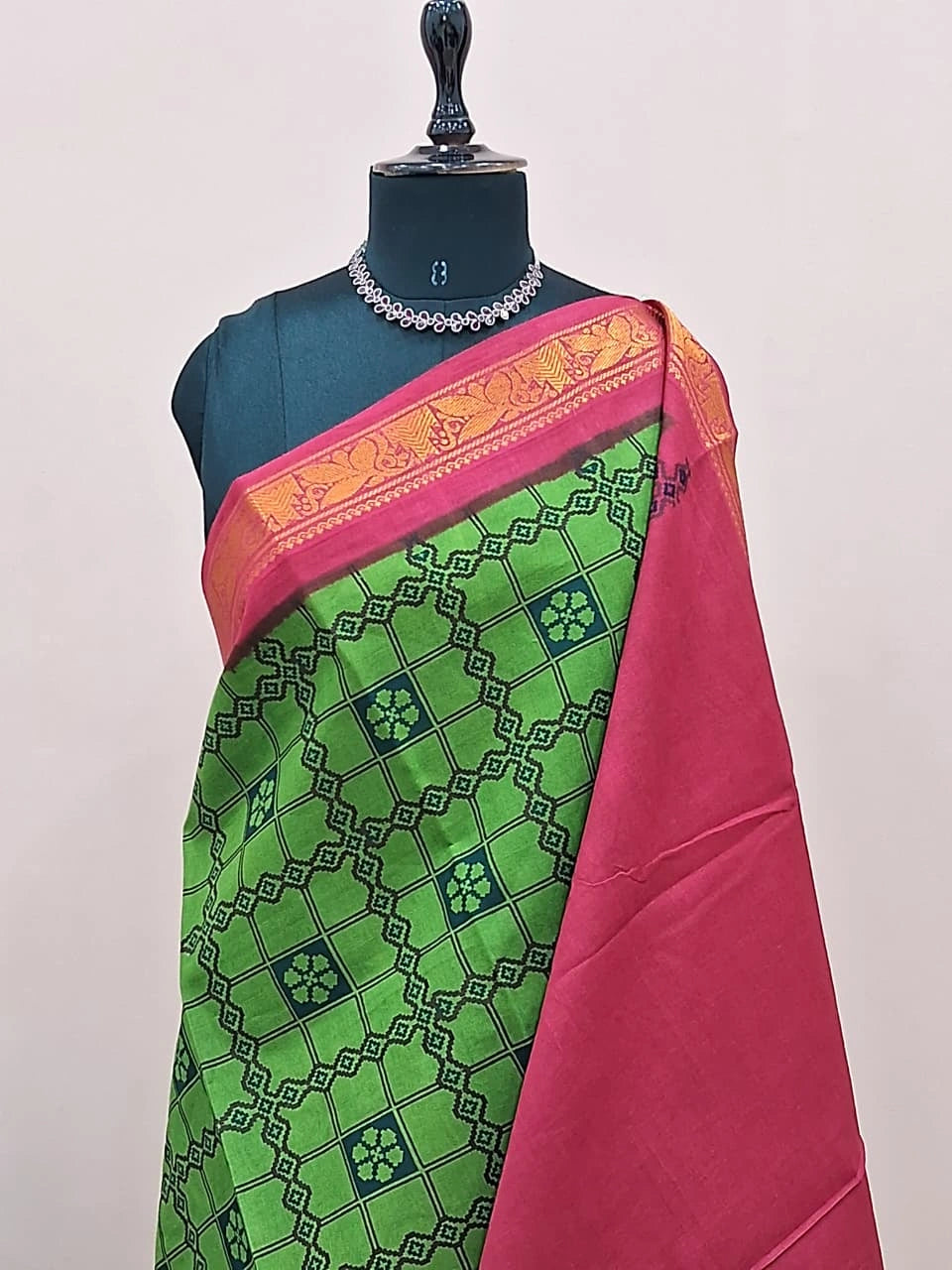 Green Sungudi Cotton Saree 1