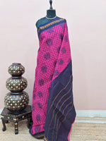 Beautiful pink Sungudi cotton saree