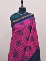 Beautiful pink Sungudi cotton saree 1