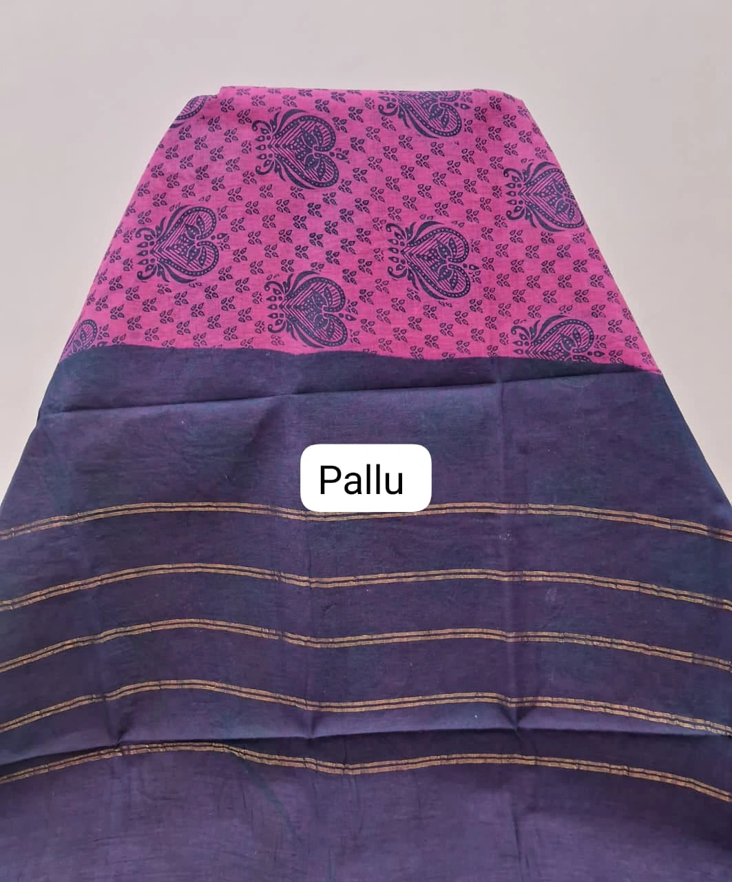 Beautiful pink Sungudi cotton saree Pallu