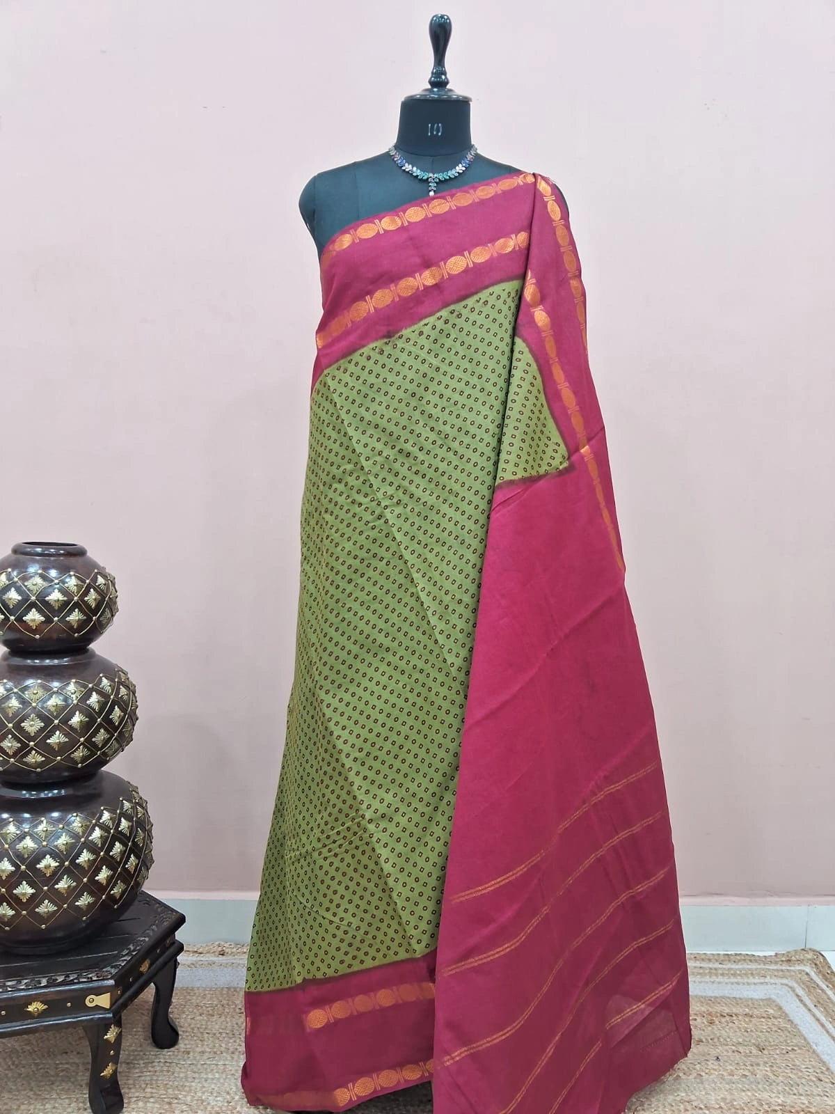 Green Sungudi Cotton Saree 