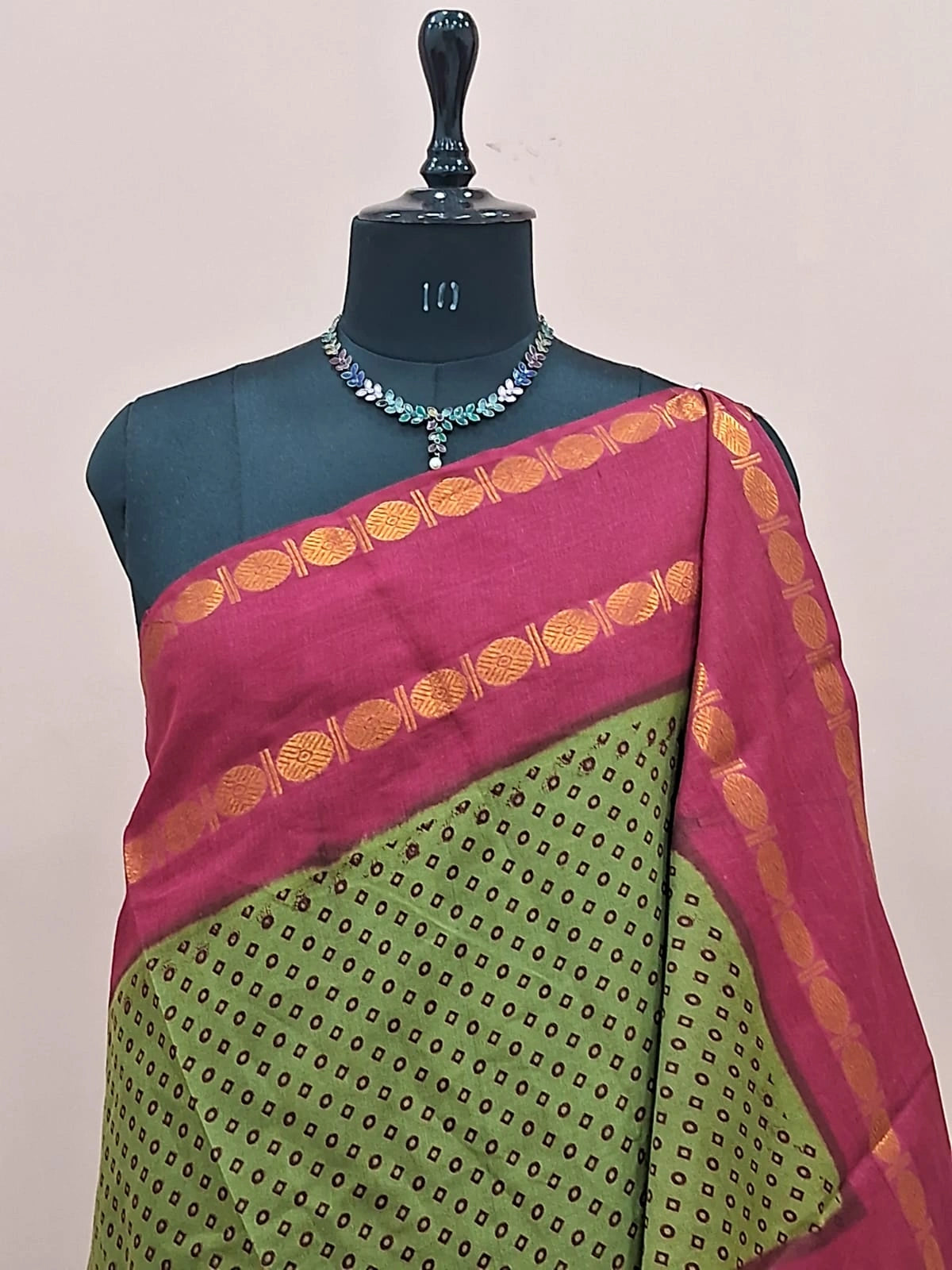 Green Sungudi Cotton Saree 1