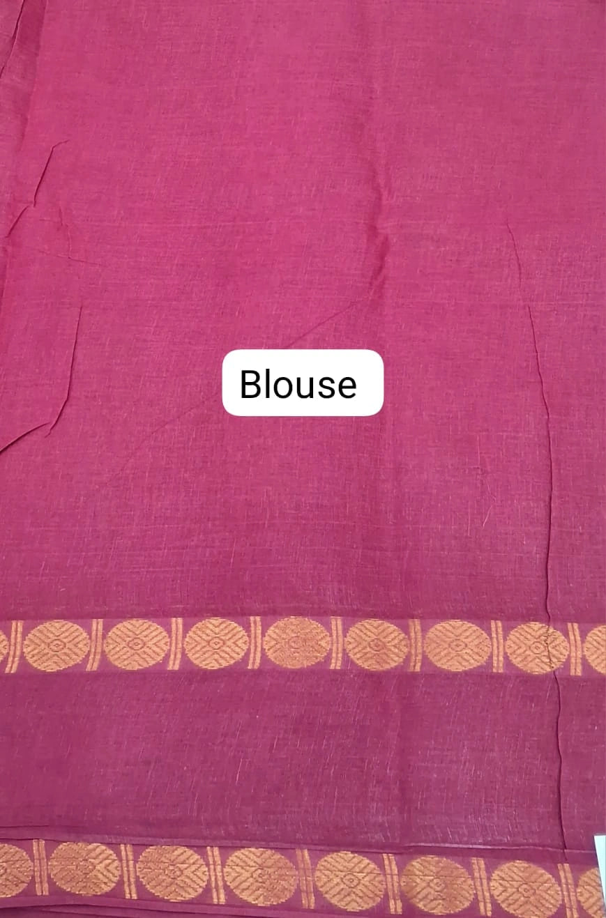 Green Sungudi Cotton Saree blouse