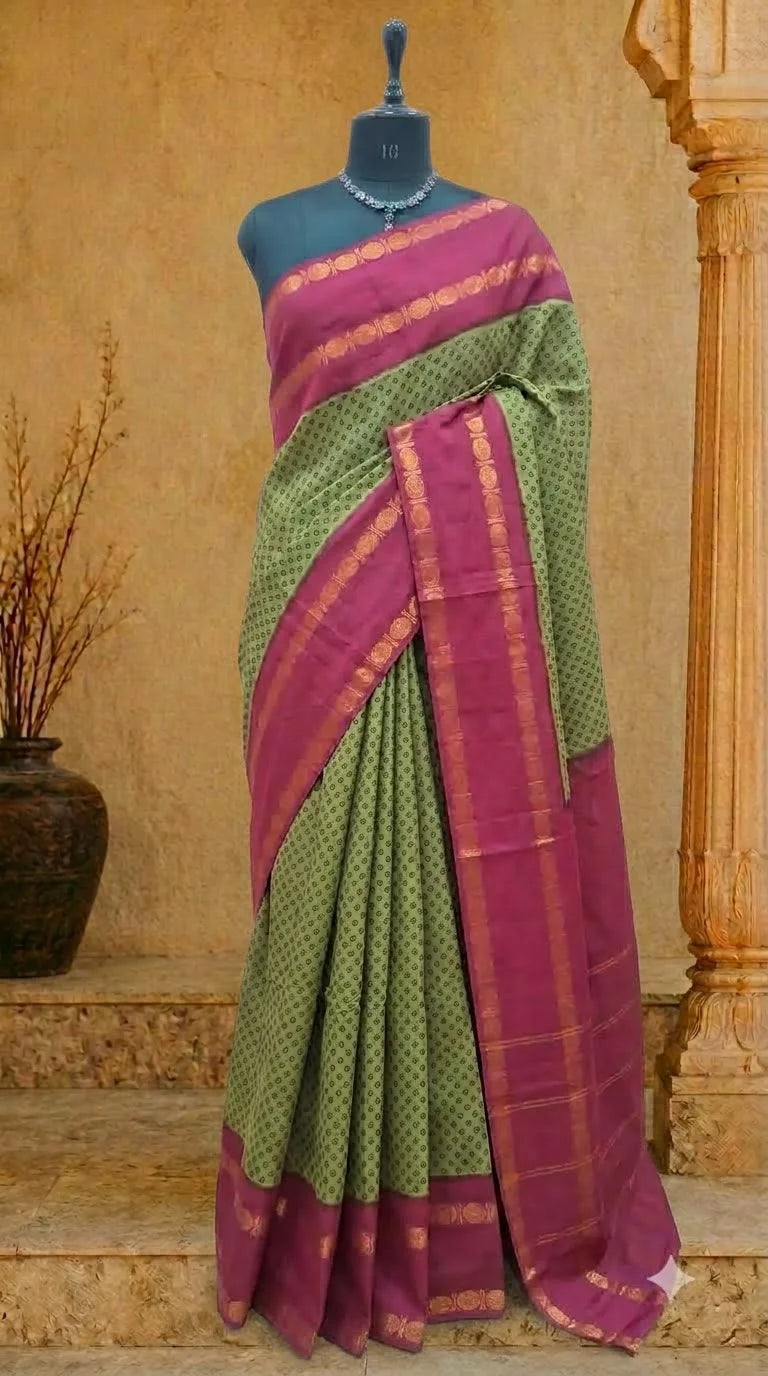 Green Sungudi Cotton Saree 