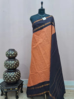 Light Orange Sungudi Cotton Saree 