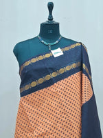 Light Orange Sungudi Cotton Saree 1