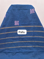 Deep Navy Blue Sungudi Cotton Saree pallu