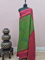 Forest Green Sungudi Cotton Saree 
