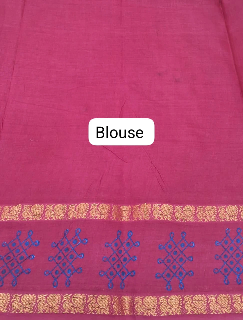 Forest Green Sungudi Cotton Saree blouse