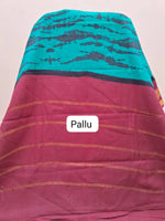Teal Blue Sungudi Cotton Saree pallu