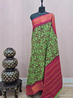 Bright Green Sungudi Cotton Saree 