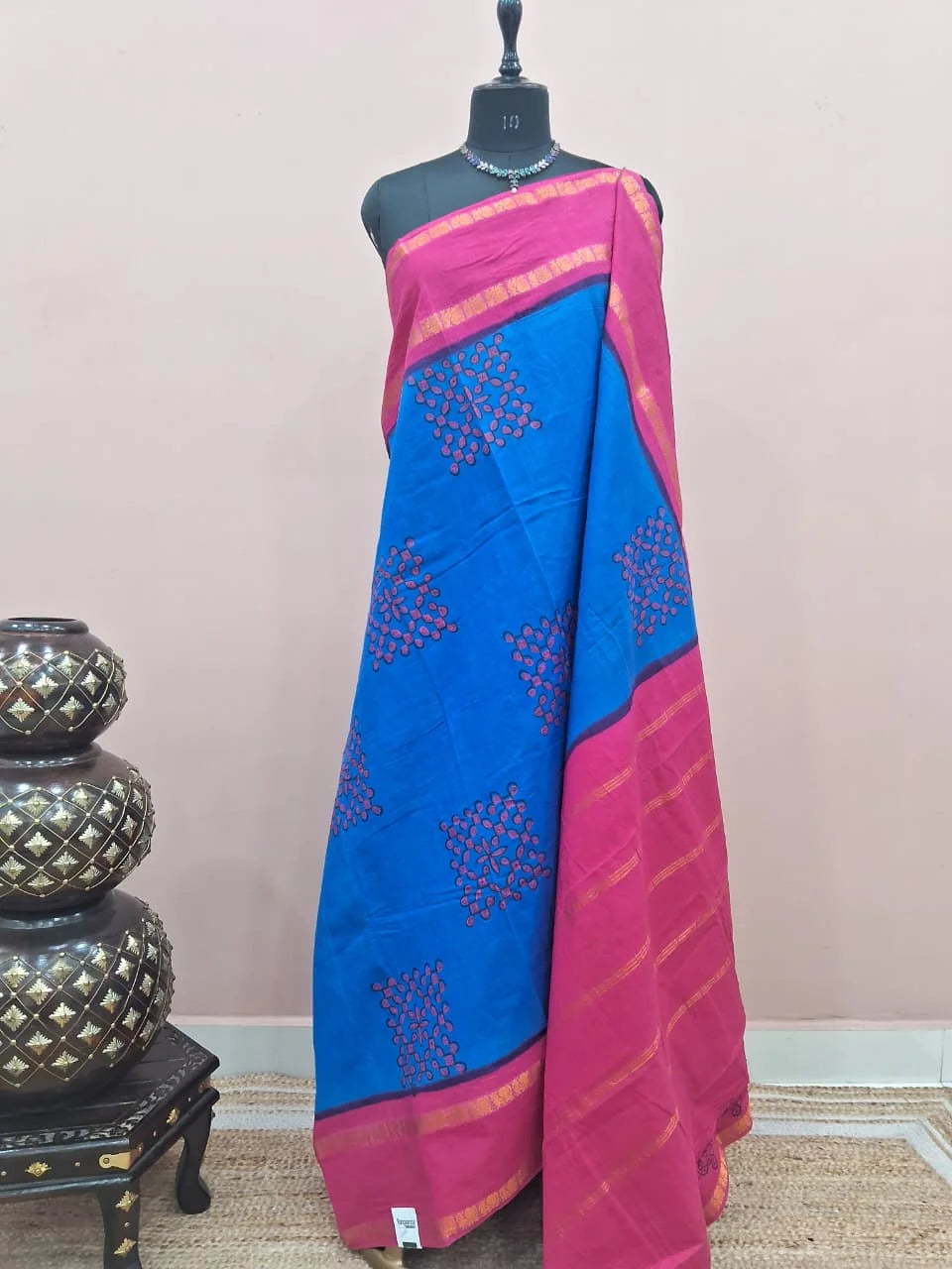 Royal Blue Sungudi Cotton Saree 