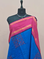 Royal Blue Sungudi Cotton Saree 1