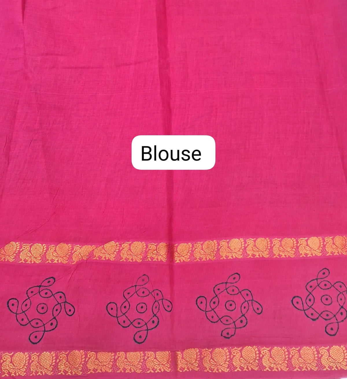 Royal Blue Sungudi Cotton Saree Blouse
