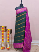 Bottle Green Sungudi Cotton Saree 