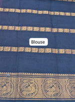 Dark Peach Sungudi Cotton Saree blouse