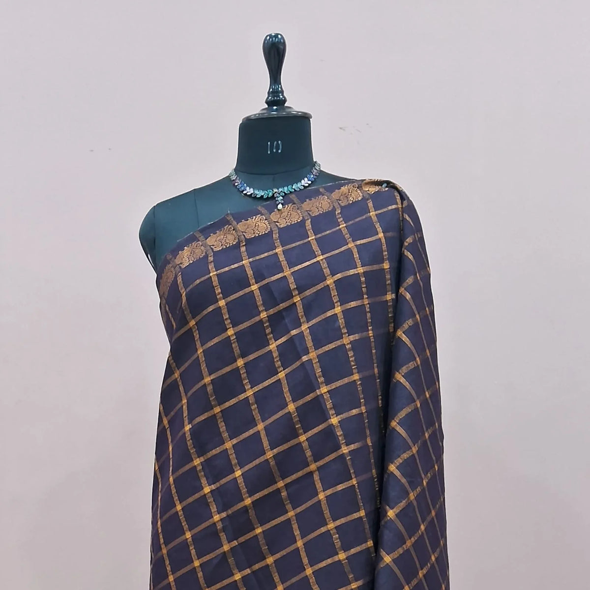 Deep Blue Sungudi Cotton Saree 1