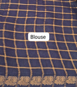 Deep Blue Sungudi Cotton Saree blouse