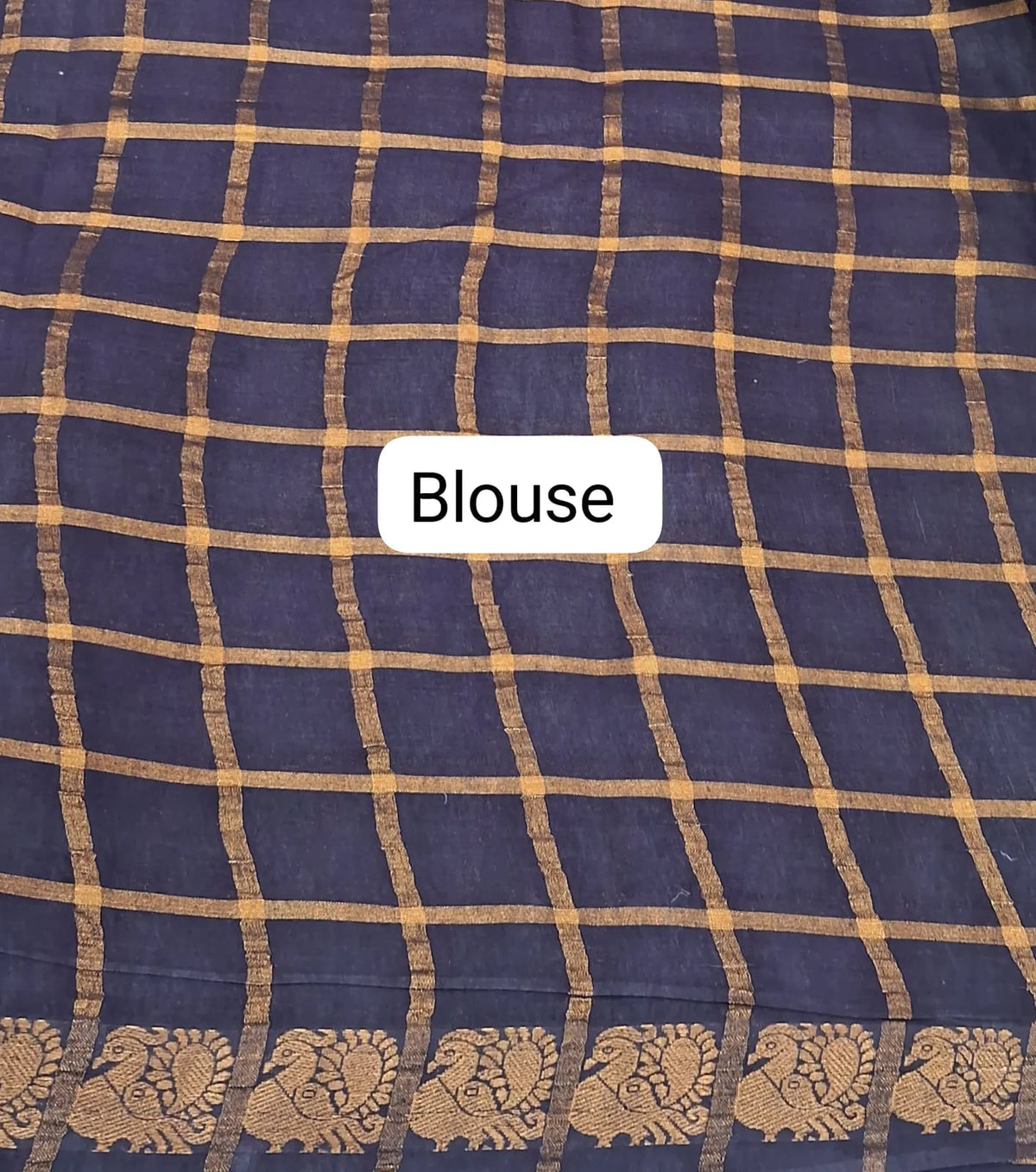 Deep Blue Sungudi Cotton Saree blouse
