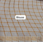 Off-White Sungudi Cotton Saree blouse