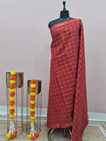 Rust Red Sungudi Cotton Saree 