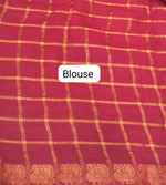 Rust Red Sungudi Cotton Saree blouse