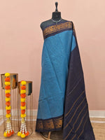 Cornflower Blue Sungudi Cotton Saree 