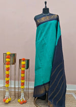 Teal Blue Sungudi Cotton Saree 