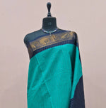 Teal Blue Sungudi Cotton Saree 1