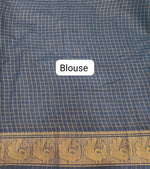 Teal Blue Sungudi Cotton Saree blouse