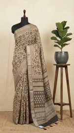 Beige Maheshwari Cotton Saree