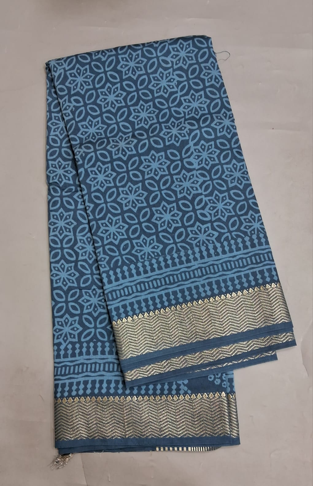 Blue Maheshwari Cotton Saree 