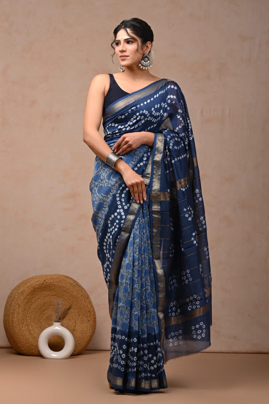 Grey Maheswari Silk Cotton Saree
