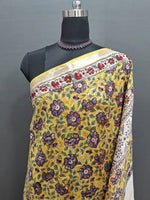 Mango Yellow Maheshwari Silk Cotton Saree 1