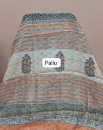 Light Peach Maheshwari Silk Cotton Saree pallu