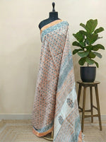 Light Peach Maheshwari Silk Cotton Saree 