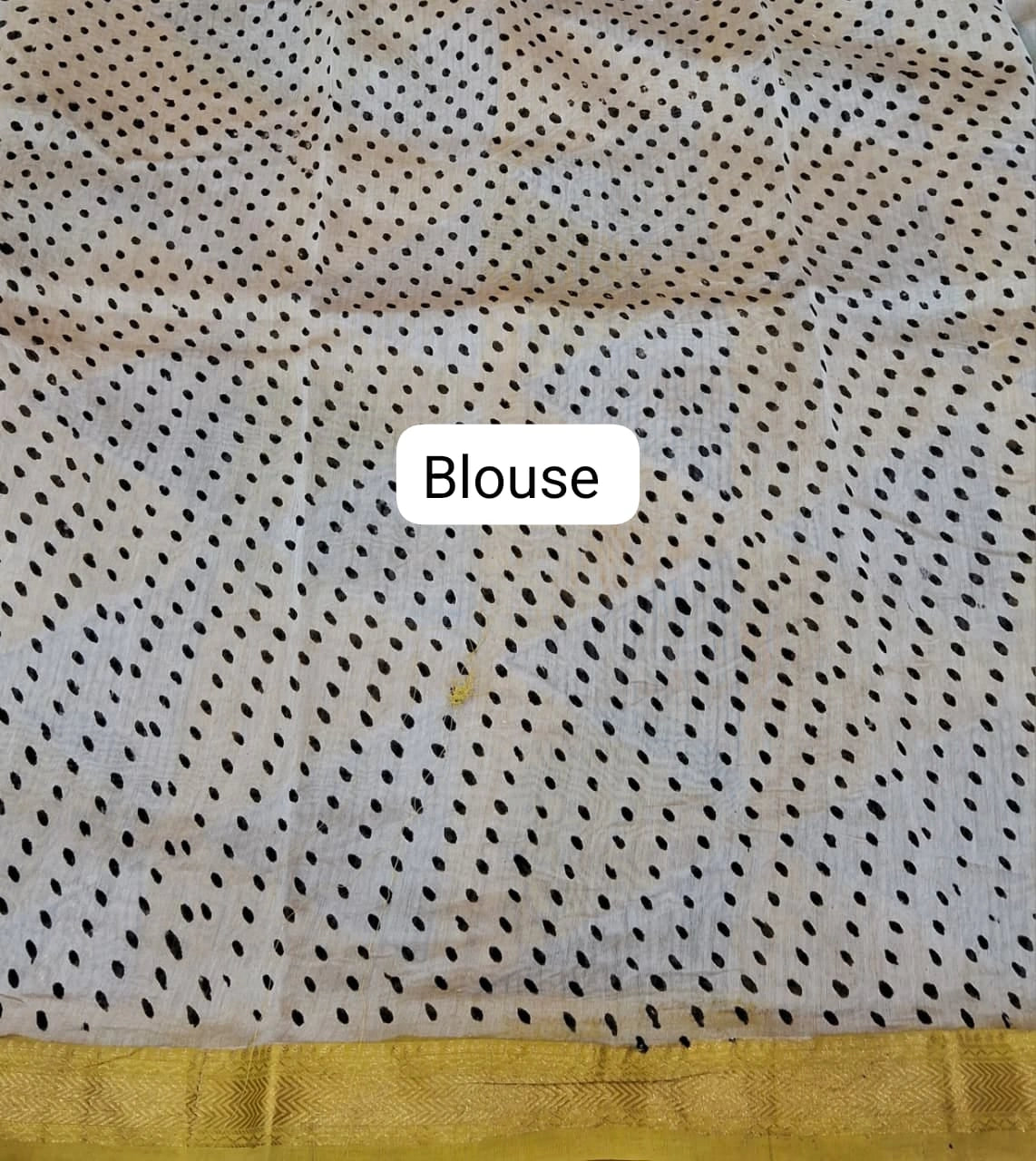 Beige Maheshwari Silk Cotton Saree blouse