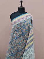 Baby blue Maheshwari Silk Cotton Saree 1