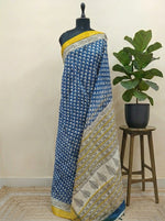 Royal Blue Maheshwari Silk Cotton Saree 