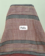 Beige Maheshwari silk cotton saree pallu