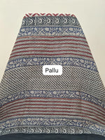 Brick Red Maheshwari silk cotton saree pallu