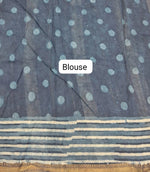 Blue Maheshwari silk cotton saree blousw