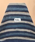 Blue Maheshwari silk cotton saree pallu
