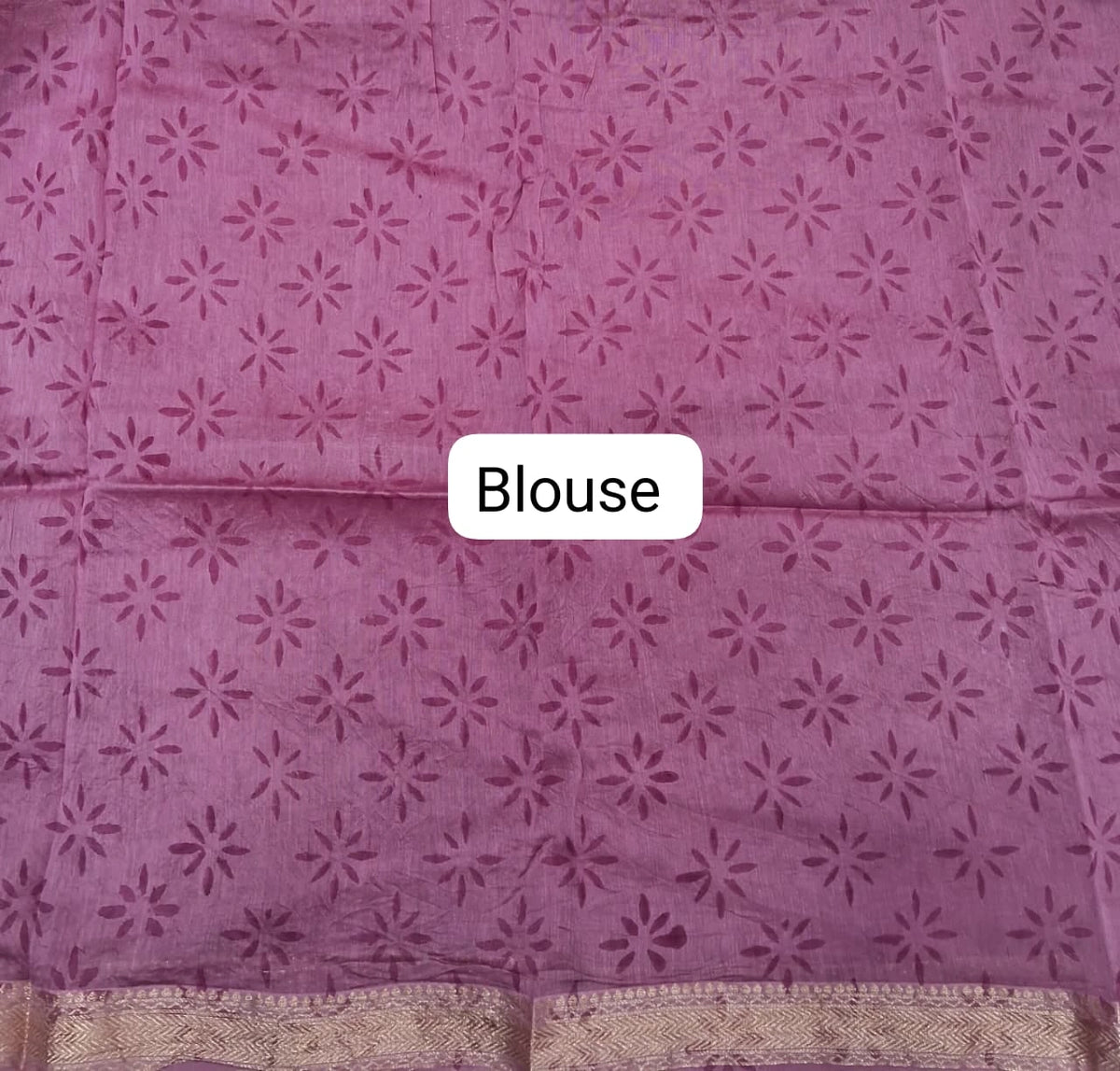 Light pink Maheshwari silk cotton saree Blouse