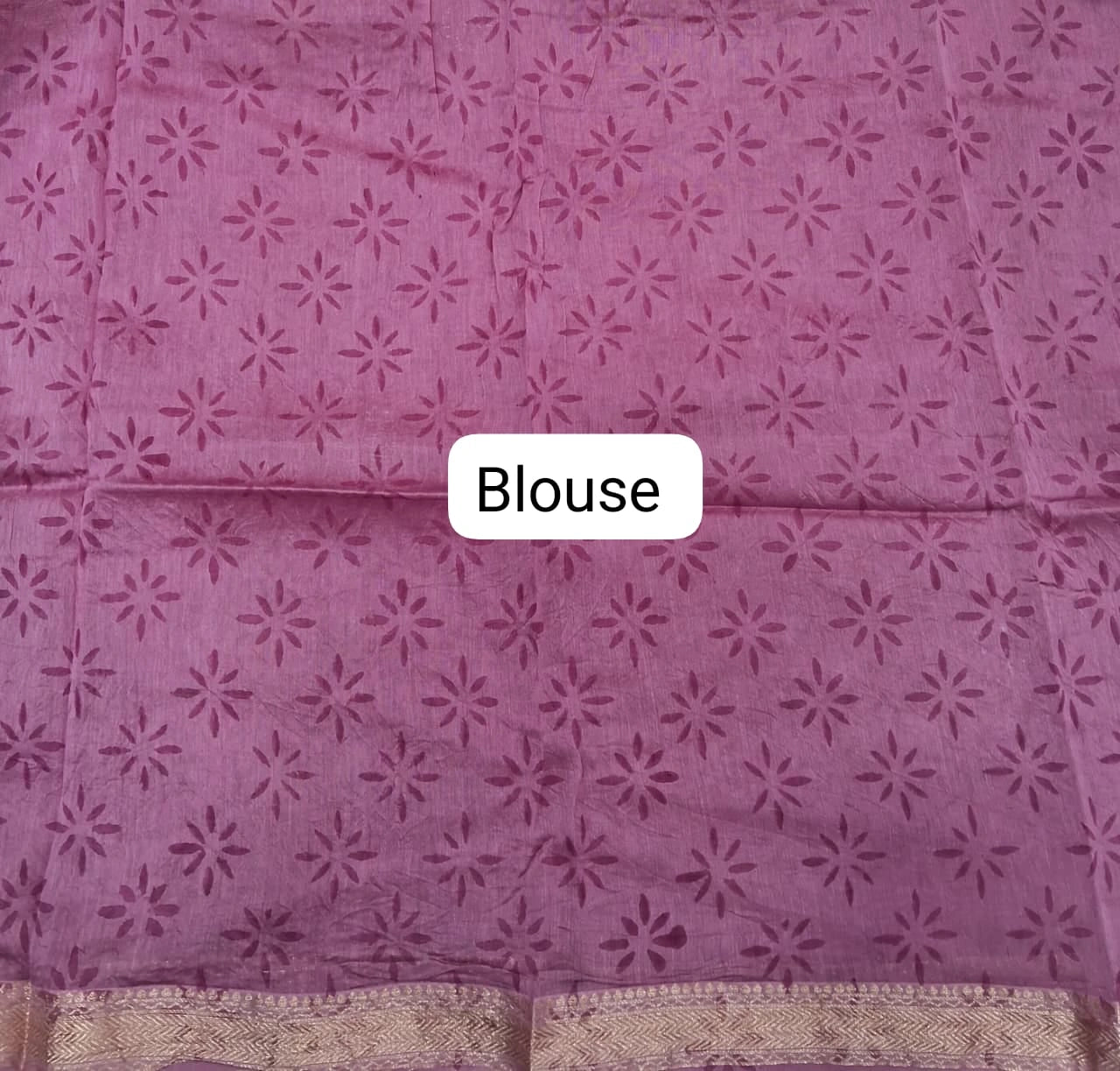Light pink Maheshwari silk cotton saree Blouse